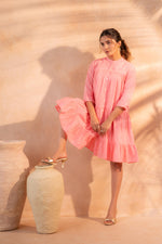 Thumbnail for Juniper Zest Bloom Peach Tiered Summer Dress - Distacart