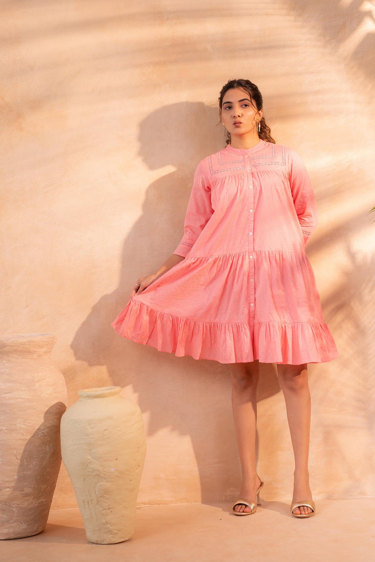 Juniper Zest Bloom Peach Tiered Summer Dress