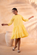 Thumbnail for Juniper Zest Bloom Yellow Tiered Summer Dress - Distacart