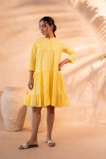 Thumbnail for Juniper Zest Bloom Yellow Tiered Summer Dress - Distacart