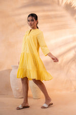 Thumbnail for Juniper Zest Bloom Yellow Tiered Summer Dress - Distacart