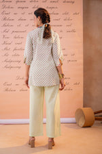 Thumbnail for Juniper PistaGreen Blossom Kurta Set with Printed Palazzos - Distacart