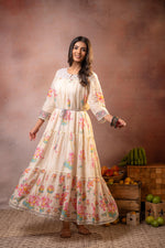 Thumbnail for Juniper Ivory Gulbahar Tiered Boho Maxi Dress - Distacart