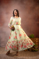 Thumbnail for Juniper Pistagreen Gulbahar Tiered Boho Maxi Dress - Distacart