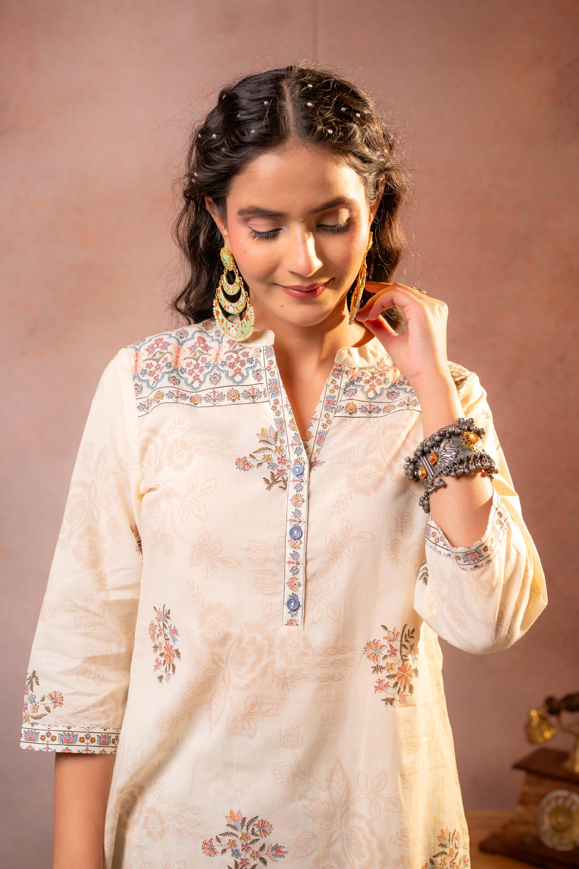 Juniper Off-White Blossom Printed Co-ord Set - Distacart