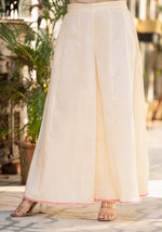 Thumbnail for Juniper Ivory Ethnic Motif Printed Cotton Kurta Palazzo And Dupatta Set With Thread & Mirror Work - Distacart