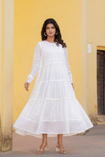 Thumbnail for Juniper White Snowfall Breeze Tiered Maxi Dress