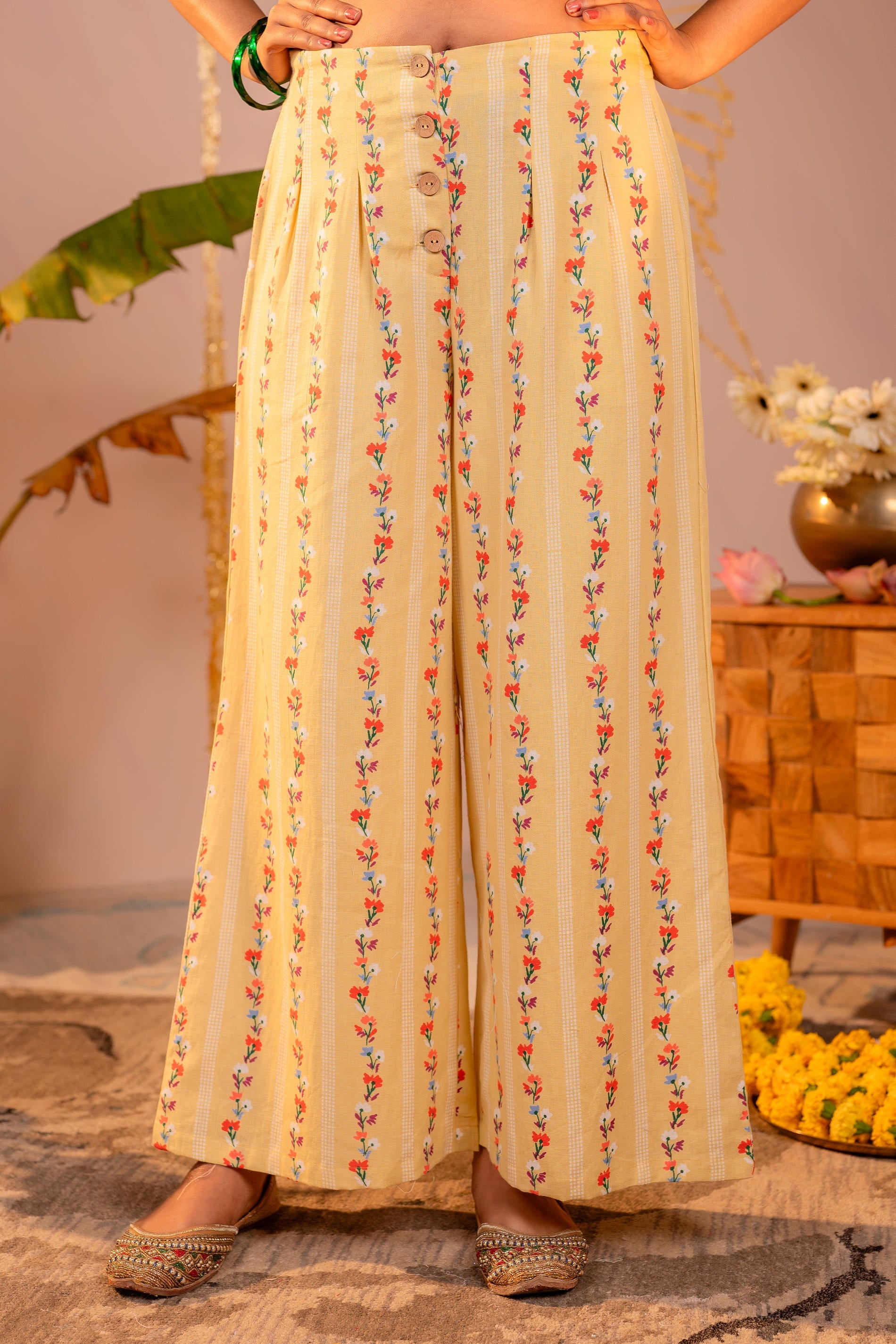 Juniper Palm Muse Beige Co-Ord Set - Distacart