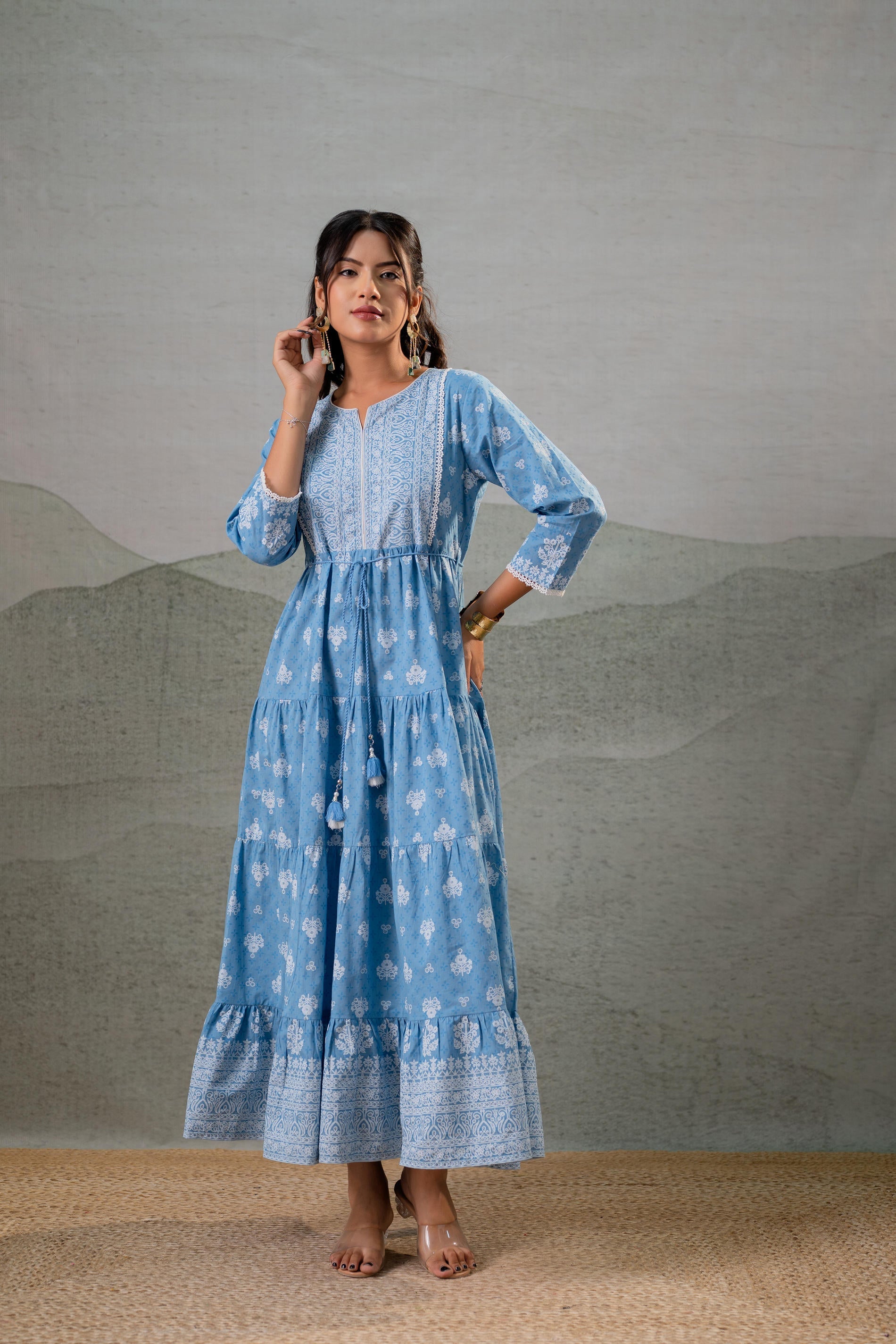 Juniper Neel Kamal Tiered Anarkali Dress - Distacart