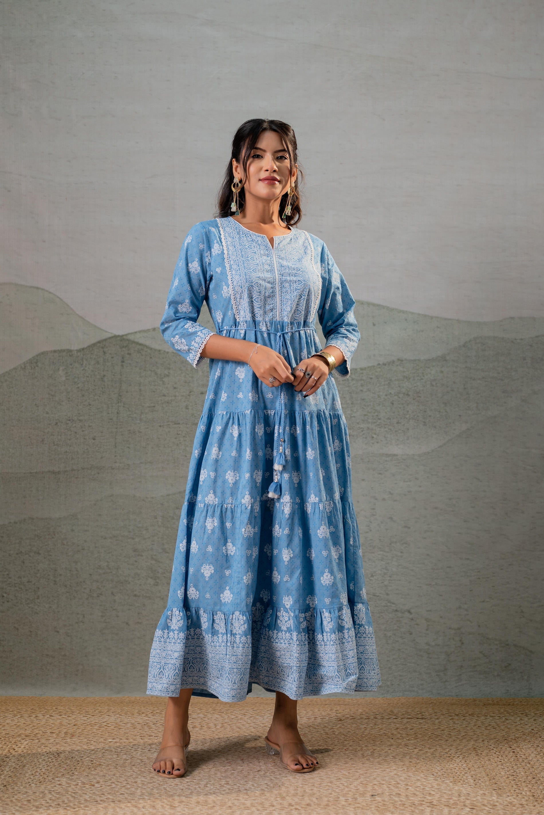 Juniper Neel Kamal Tiered Anarkali Dress - Distacart