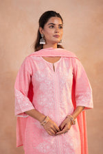 Thumbnail for Juniper Blush Noor Printed Kurta Pant And Dupatta Set - Distacart