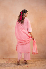 Thumbnail for Juniper Blush Noor Printed Kurta Pant And Dupatta Set - Distacart