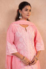 Thumbnail for Juniper Blush Noor Printed Kurta Pant And Dupatta Set - Distacart