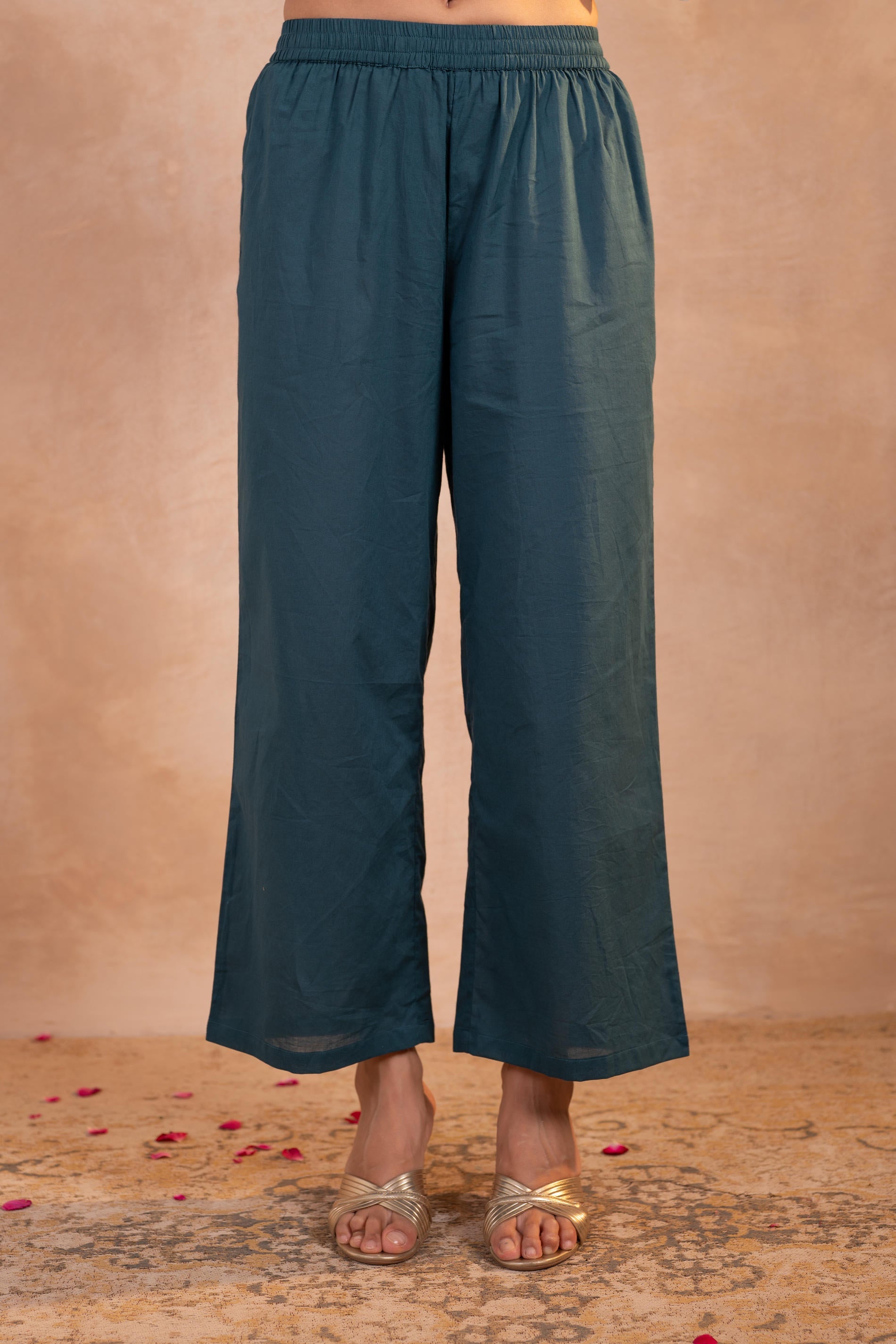 Juniper Teal Printed Kurta Pant And Dupatta Set - Distacart