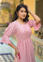 Thumbnail for Juniper Blush Pink Bloom Fit & Flare Short Dress - Distacart
