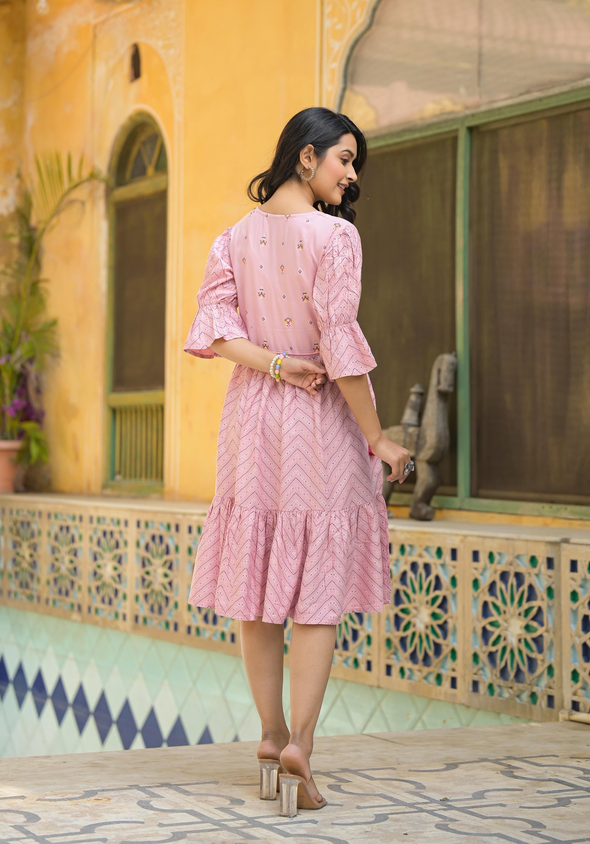 Buy Juniper Blush Pink Bloom Fit & Flare Short Dress Online at Low Prices - Indian Store Buy Juniper Blush Pink Bloom Fit & Flare Short Dress Online at Low Prices - Indian Store
