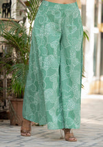 Thumbnail for Juniper Green Ethnic Motif Printed Viscose Kurta Palazzo And Dupatta Set With Thread Work & Sequins - Distacart
