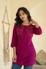 Juniper Plum Embroidered Tunic Top With Button Detailing - Distacart