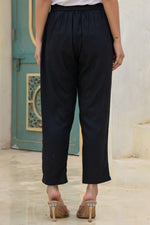Thumbnail for Juniper Black Solid Viscose Pants