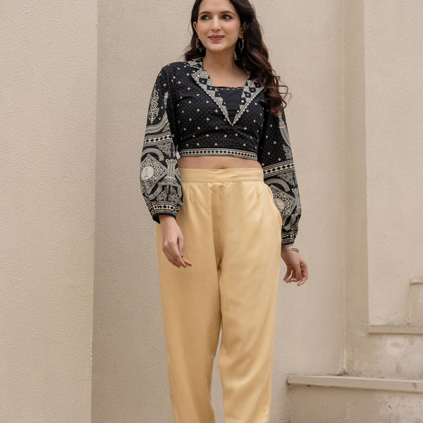 Juniper Gold Solid Viscose Pants