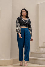 Thumbnail for Juniper Navy Solid Viscose Pants