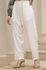Thumbnail for Juniper White Solid Viscose Pants