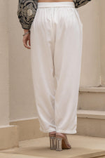 Thumbnail for Juniper White Solid Viscose Pants