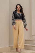 Thumbnail for Juniper Gold Solid Viscose Palazzo Pants