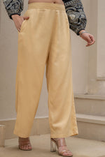 Thumbnail for Juniper Gold Solid Viscose Palazzo Pants