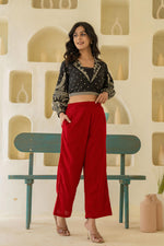 Thumbnail for Juniper Maroon Solid Viscose Palazzo Pants