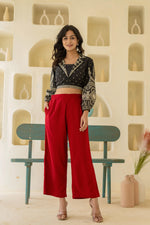 Thumbnail for Juniper Maroon Solid Viscose Palazzo Pants