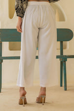 Thumbnail for Juniper Solid White High Waist Wide Leg Palazzo Pants