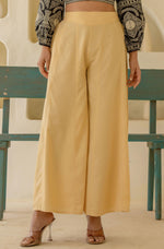 Thumbnail for Juniper Gold Solid Viscose Palazzo Pants