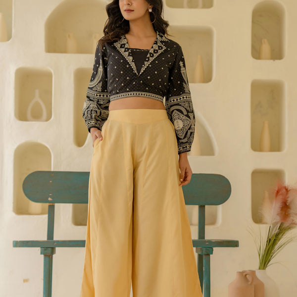 Juniper Gold Solid Viscose Palazzo Pants