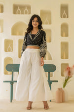 Thumbnail for Juniper Off White Solid Viscose Palazzo Pants