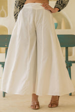 Thumbnail for Juniper Off White Solid Viscose Palazzo Pants