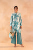 Juniper Teal Garden Bloom Kurta And Pant Set - Distacart