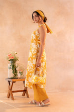 Thumbnail for Juniper Sunlit Bloom Mustard Kurta And Pant Set - Distacart