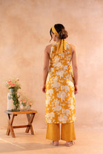 Thumbnail for Juniper Sunlit Bloom Mustard Kurta And Pant Set - Distacart