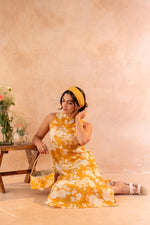 Thumbnail for Juniper Sunlit Bloom Mustard Kurta And Pant Set - Distacart
