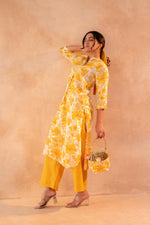 Thumbnail for Juniper Golden Petal Daywear Kurta And Pant Set - Distacart