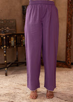 Thumbnail for Juniper Purple Embroidered Cotton Kurta with Palazzo - Distacart