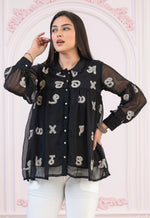 Thumbnail for Juniper Black Embroidered And Sequin Tunic With Buttons
