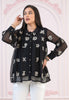Juniper Black embroiderd and sequince tunic with buttons - Distacart