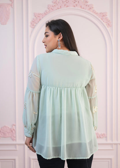 Juniper Mint Embroidered Cotton Kurta with Pant - Distacart