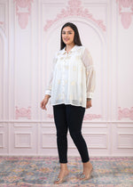 Thumbnail for Juniper White Embroidered And Sequin Tunic With Buttons