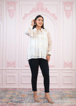 Thumbnail for Juniper White Embroidered And Sequin Tunic With Buttons