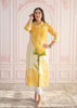 Juniper Yellow Floral Printed Viscose Kurta with Button Details - Distacart