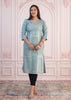 Juniper Women's Mint Printed Viscose Straight Fit Kurta - Distacart