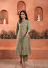 Juniper Olive Embroidered Kurta And Solid Bottom With Cotton Lace And Buttons - Distacart